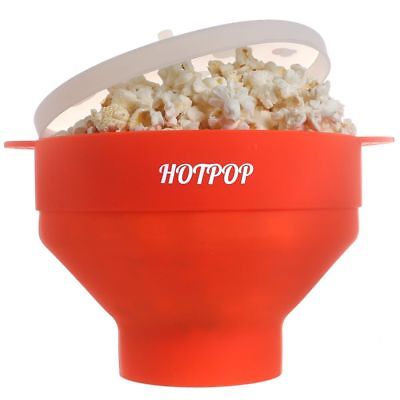The Original HOTPOP Microwave Popcorn Popper, Silicone Popcorn Maker, Collapsibl