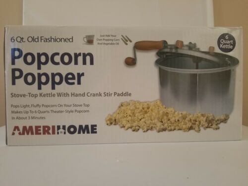 Amerihome 6 Qt Old Fashioned Popcorn Popper