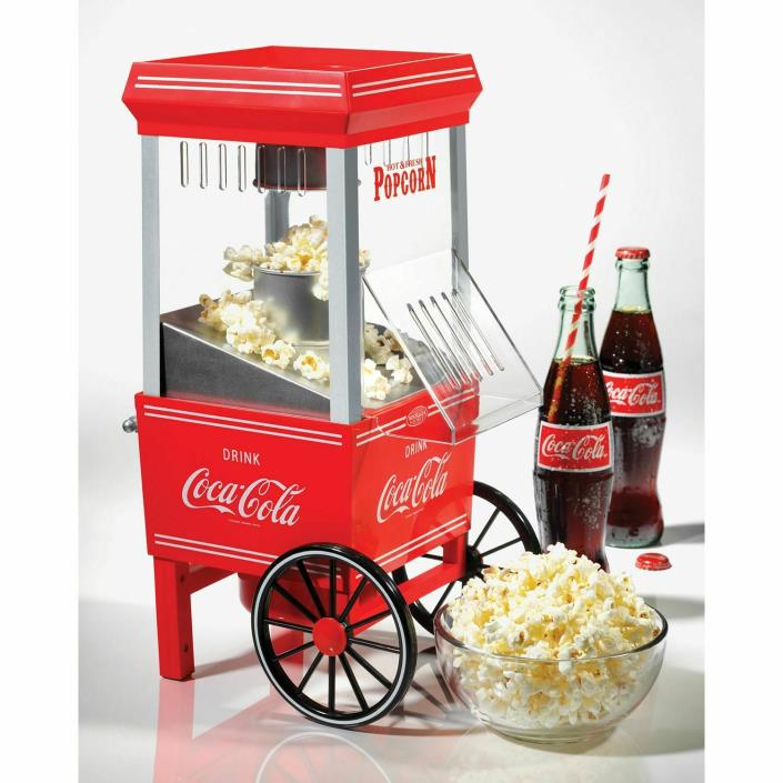 Nostalgia Coca-Cola Series Hot Air Popcorn Maker Oil-free Popcorn