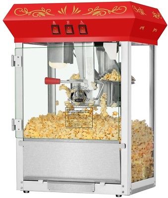 8 oz. Movie Night Red Countertop Style Popcorn Popper