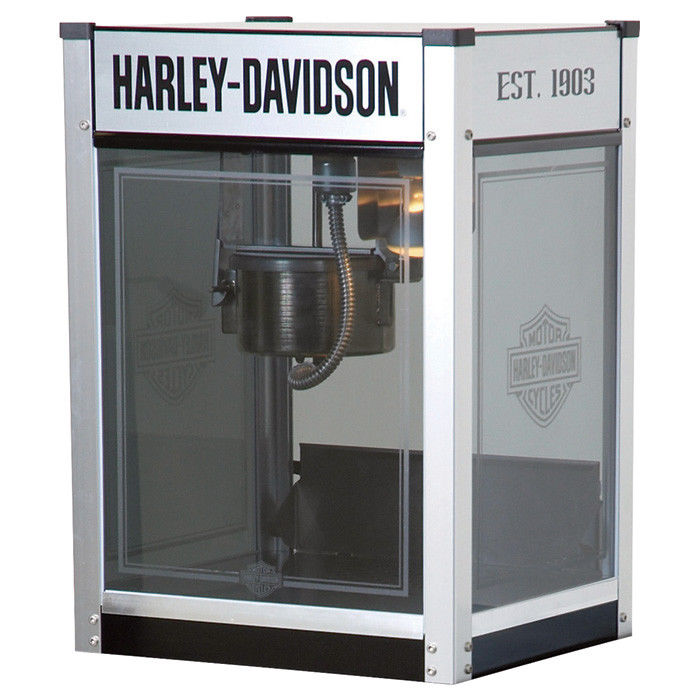 Harley-Davidson Countertop Air Popcorn Maker Machine Smoked Glass Stainless 4oz