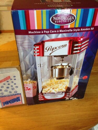 Nostalgia Electric RKP-630 Retro Style Kettle Popcorn Maker Popper Machine+Bags