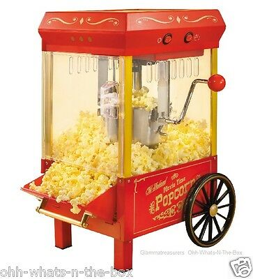 Old Fashion Popcorn Maker Electric Nostalgic Machine Vintage Carnival Kettle Cor