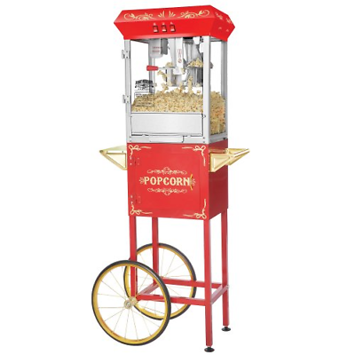 6097 Great Northern Popcorn Red Foundation Popcorn Popper Machine Cart, 8 Ounce