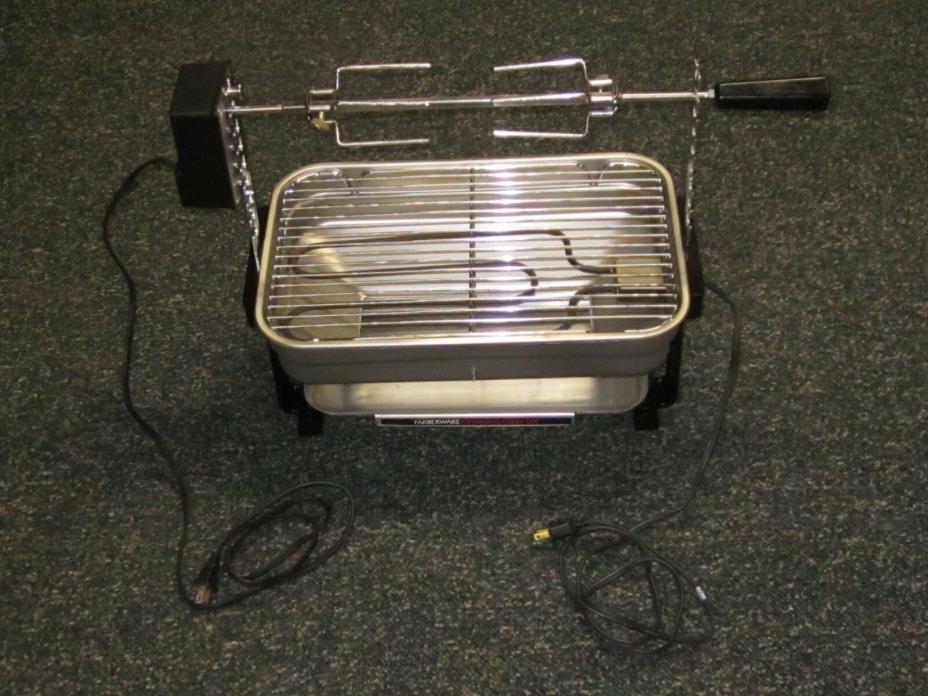 USED Farberware R4550 Indoor Smokeless Grill Rotisserie 1500W Sqeaky Clean