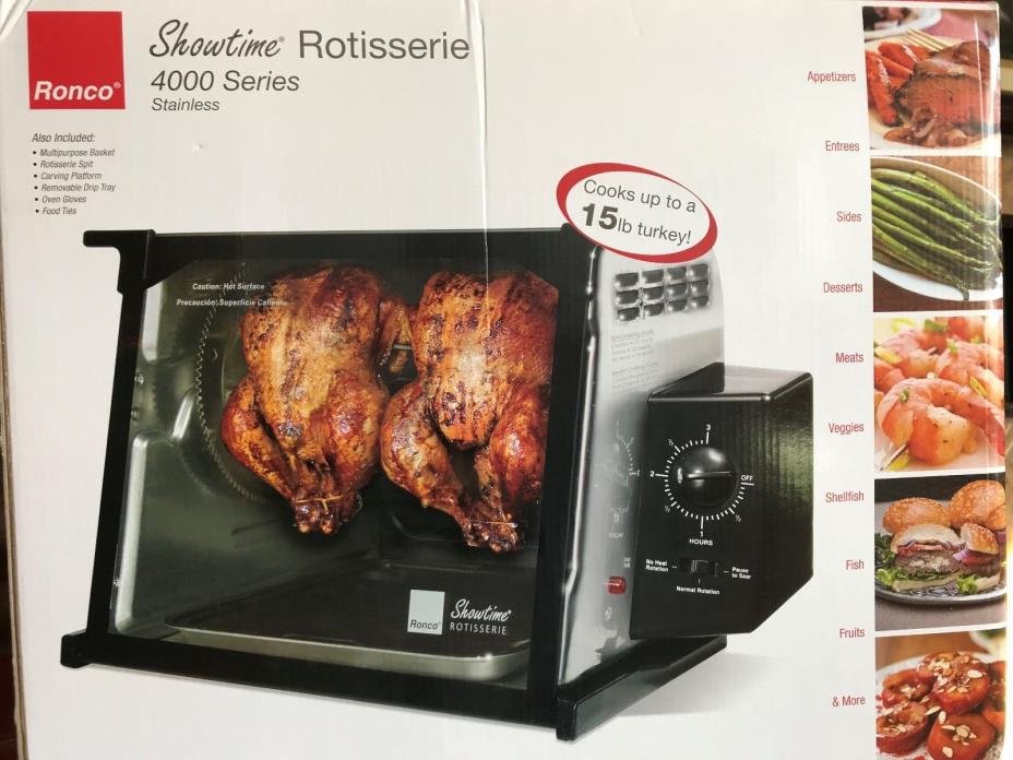 Ronco ST4023BLGEN Showtime Rotisserie Oven Model 4000 Series * Stainless