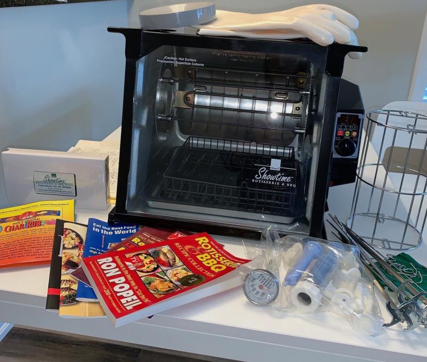 Ronco Showtime Rotisserie 5000, w. BBQ Ribs Basket, Flavor Injector, Video/Books