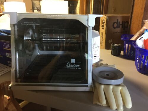 Ronco Showtime Rotisserie Full Size BBQ Oven Roaster 4000 White with Accessories