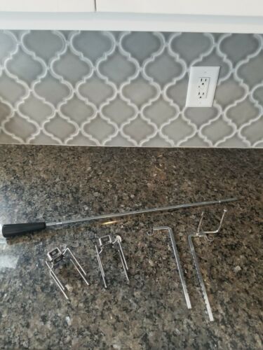 Farberware Indoor Broiler Rotisserie Replacement Part Spit Rod Forks & Supports