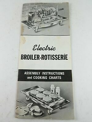 Electric Broiler Rotisserie Assembly Instructions And Cooking Charts