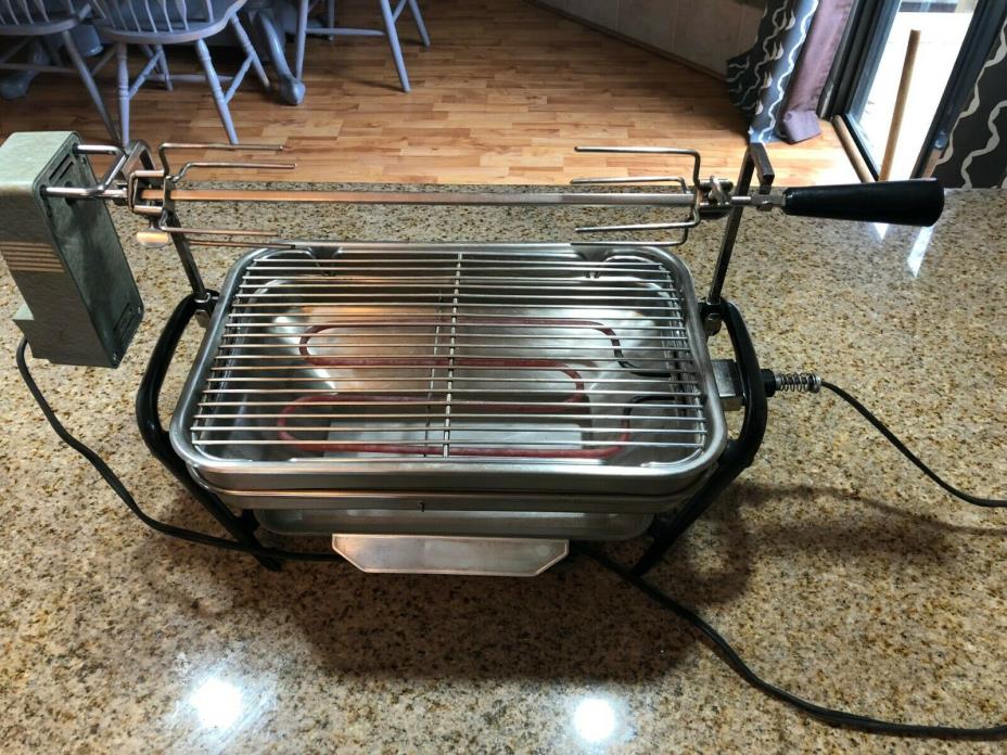 Vintage Farberware Open-Hearth Indoor Electric Rotisserie Grill USA Works Great
