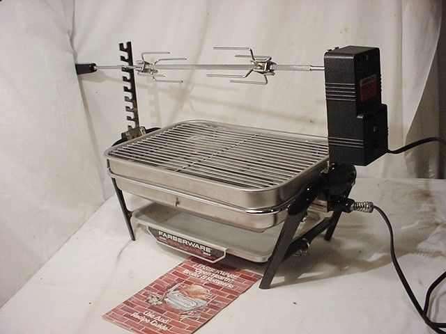 Farberware Stainless Steel Open Hearth Broiler Rotisserie Grill 455 with Motor