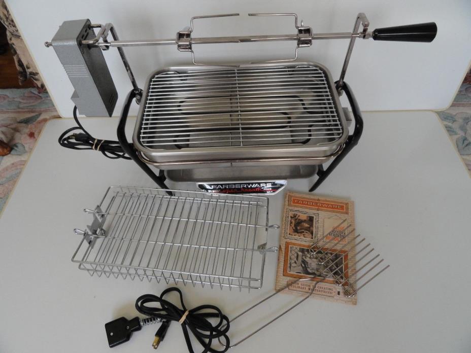 Farberware Electric Open Hearth Rotisserie Broiler Grill Basket Recipe Book