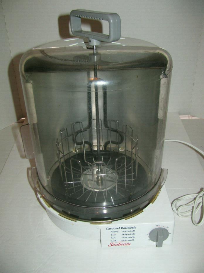 Sunbeam Carousel Rotisserie Counter Top Vertical Oven Broiler 4780 White ER 100