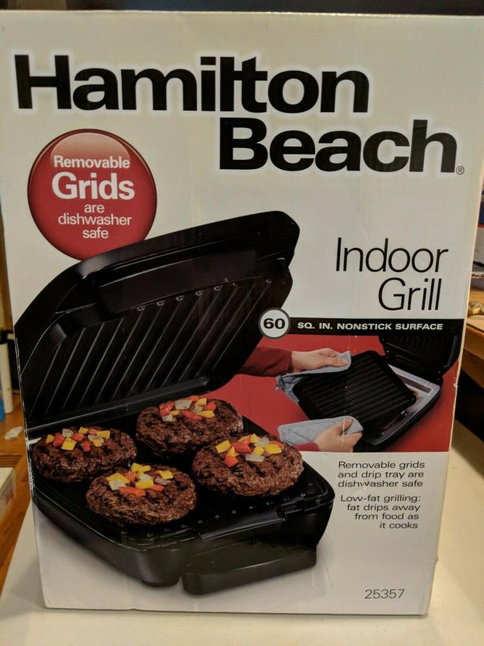 NEW Hamilton Beach Indoor GRILL Removable Non-Stick 60