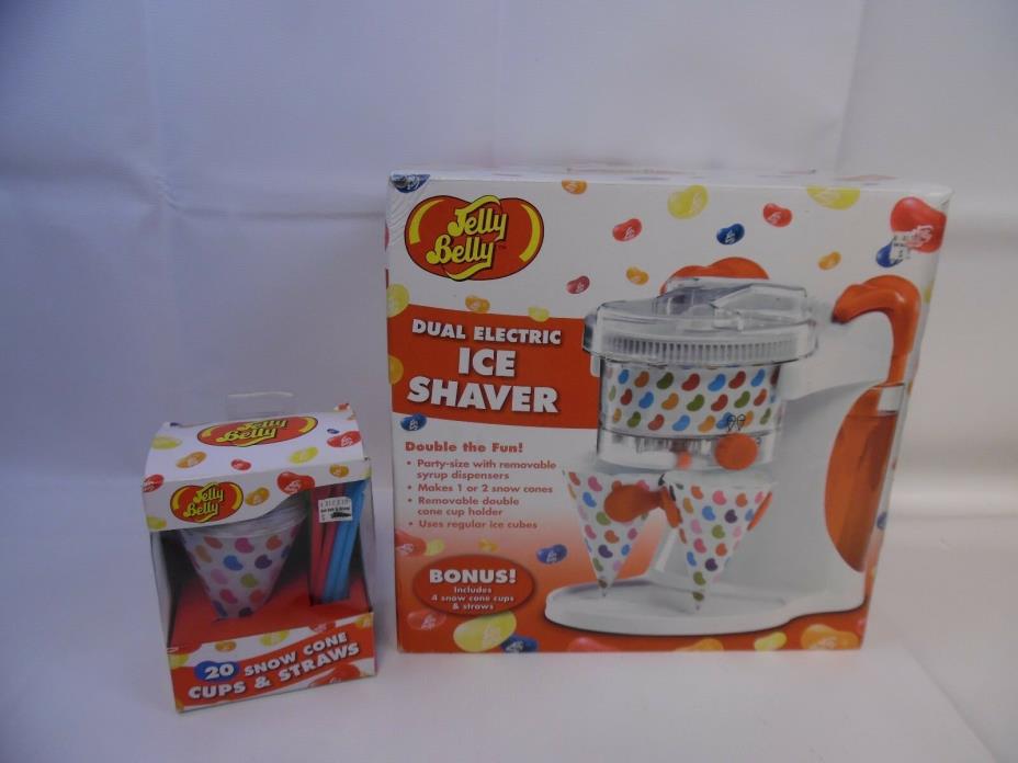 Jelly Belly Dual Electric Ice Shaver Frozen Icy Snow Cone Maker Ice Crusher