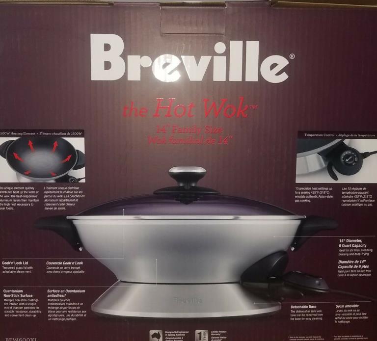 Breville BEW600XL Hot Wok 14' Family Size 6 Quart Capacity