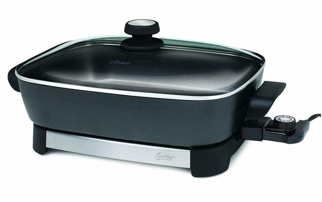 Electric Skillet 16 Inch Black/Stainless Steel Kitchen & Dining Small Appliances