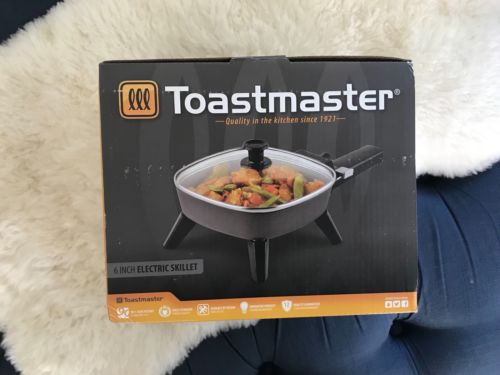 Toastmaster 6 Inch Electric Non Stick Skillet Glass Lid NEW Cookware Camping