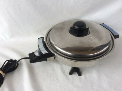 Webalco West Bend Stainless Electric Liquid Core Fry Skillet & Egg Poacher 7884