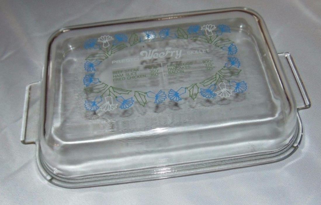 Glass PRESTO Wee Fry Skillet LID Only Replacement Measures 7.25