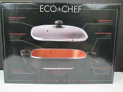 Eco Chef Electric Skillet Copper Series Ceramic Non Stick Appliance