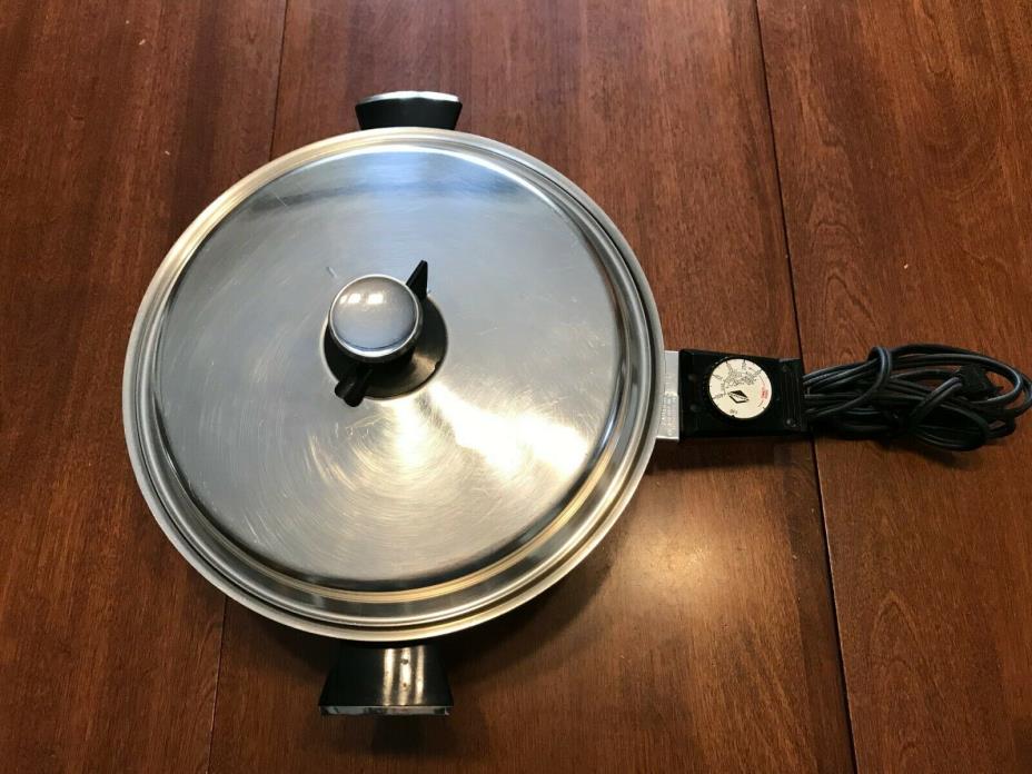 VOLLRATH ELECTRIC SKILLET FRYING PAN STAINLESS STEEL  Model No 24 1200 watts