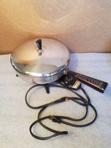 VINTAGE Farberware 10-1/2” Electric Stainless Steel Fry Pan Skillet 300A TESTED