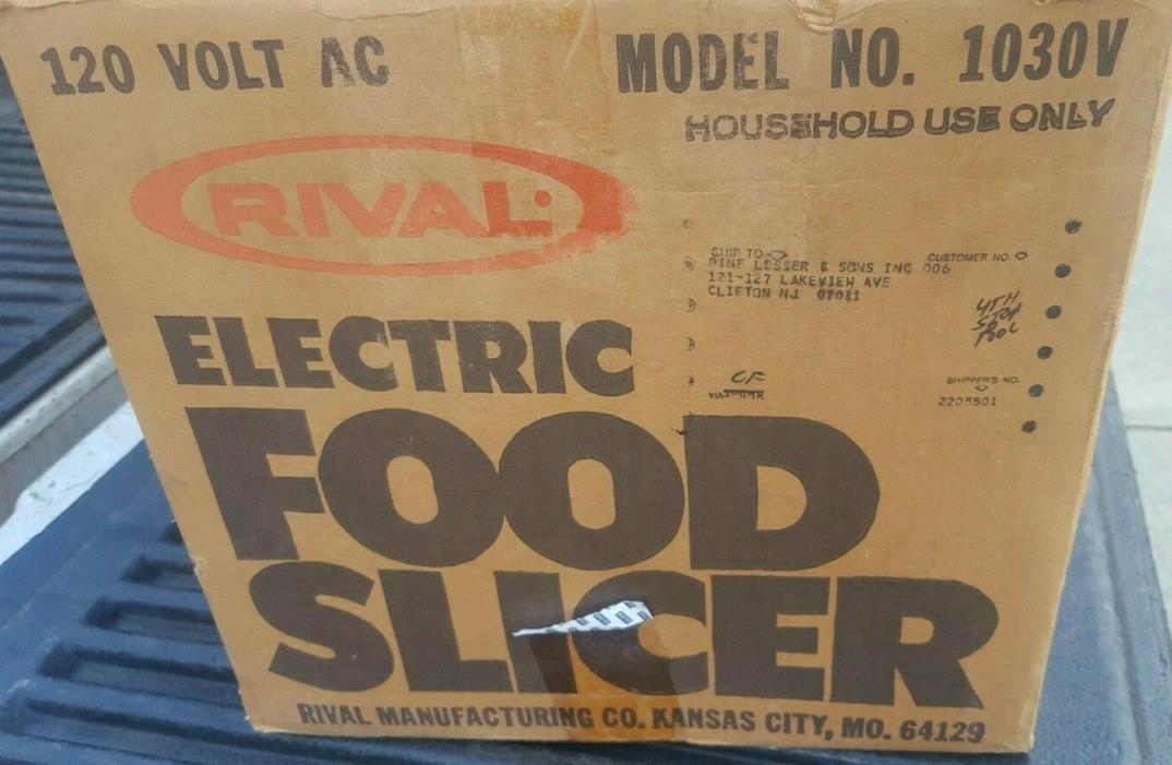 NEW NOS Vintage Rival 1030V Chrome Electric Food Slicer Clean Sharp Works 1101