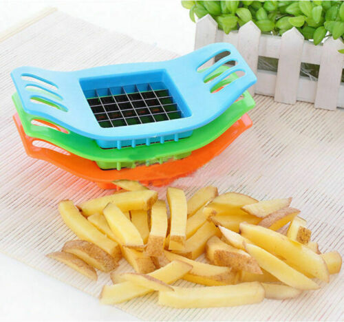 1x Potato Chip PVC + Stainless Cut Cutter Chopper Knife Vegetable Slicer Hot US
