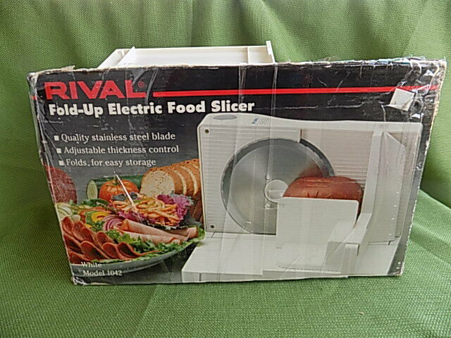 Rival Fold-Up Food Slicer Deli Style Food Easy Storage Electric #1042