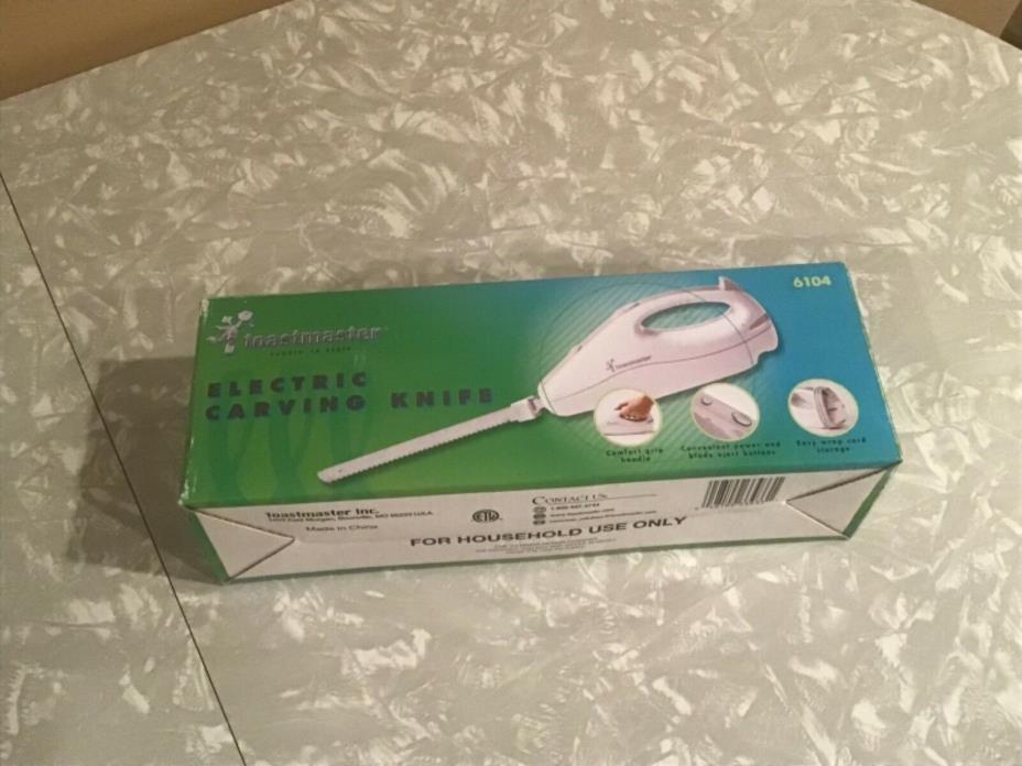 New In Box Toastmaster Electric Carving Knife Removable Serrated Model #6104