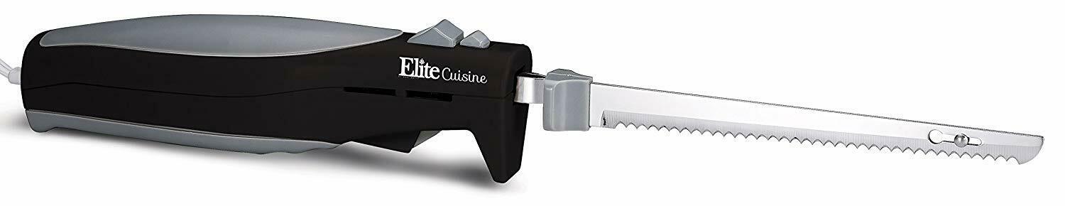 Elite Cuisine EK-570B Maxi-Matic Electric Knife with 2 Serrated Blades and Easy