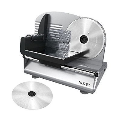 MLITER 150W Electric Food & Meat Slicer Machine with 2 Blades - 7.5 Inch & Steel