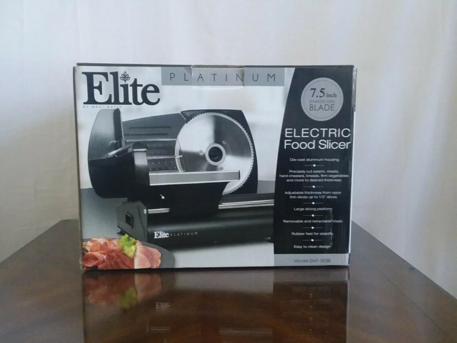 Elite Platinum Ultimate Precision Meat Slicer EMT-503B Stainless Steel NEW
