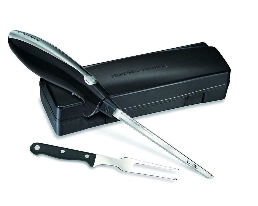 Hamilton Beach Electric Knife with Black Case Classic Chrome 74275R Open Box