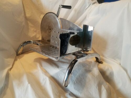 Vintage Chrome Rival Manual Hand Crank Food Meat Cheese Slicer Works Great!