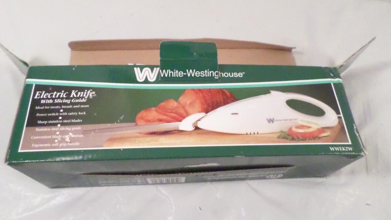NIB White-Westinghouse Electric Knife WWEK2W with Slicing Guide