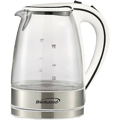 BRENTWOOD KT-1900W Glass Electric Kettle 1.7 Liter - Free ship
