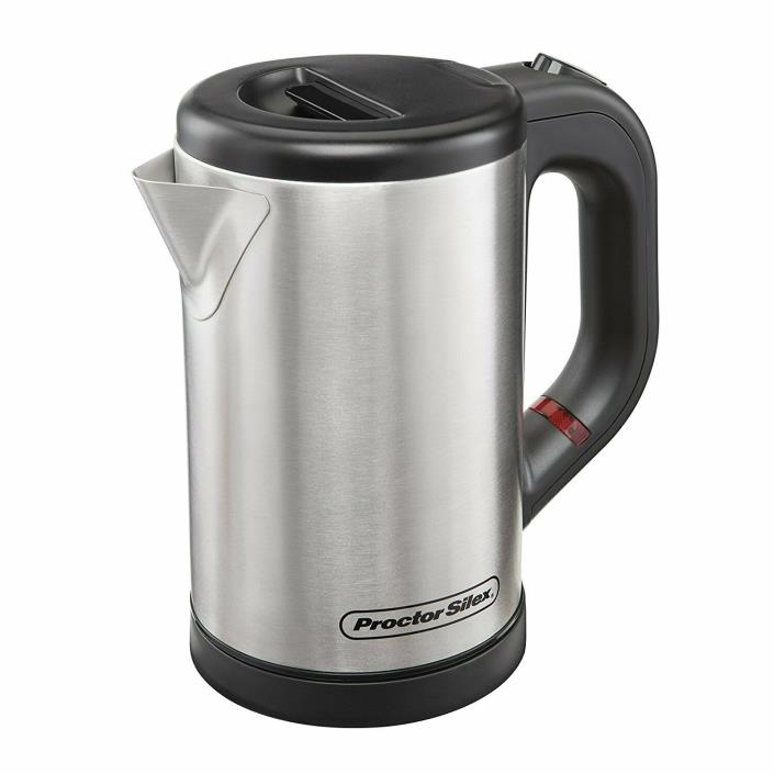 Proctor Silex Compact Electric Kettle .5 Liter Stainless Steel 1-2 Servings