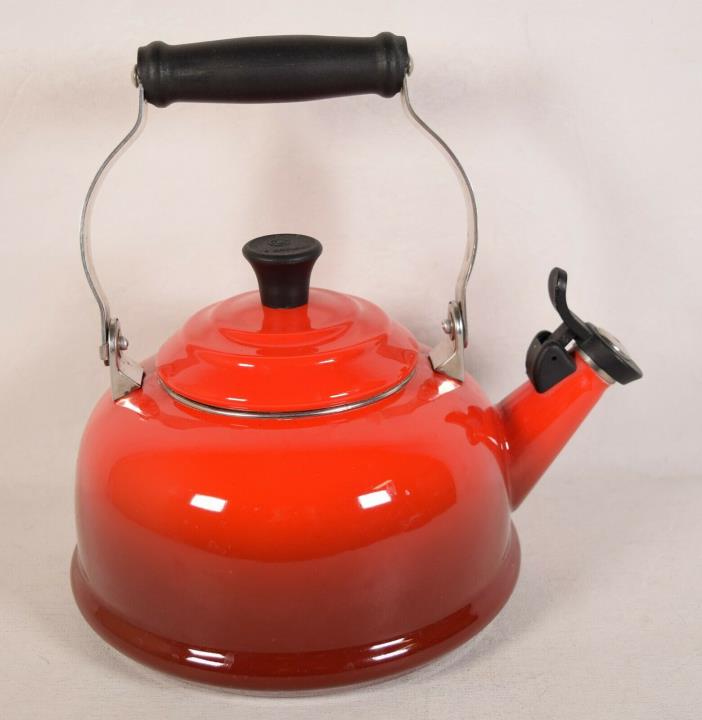 Le Creuset Tea Kettle Teapot Flame Red Enamel 1.7 QT