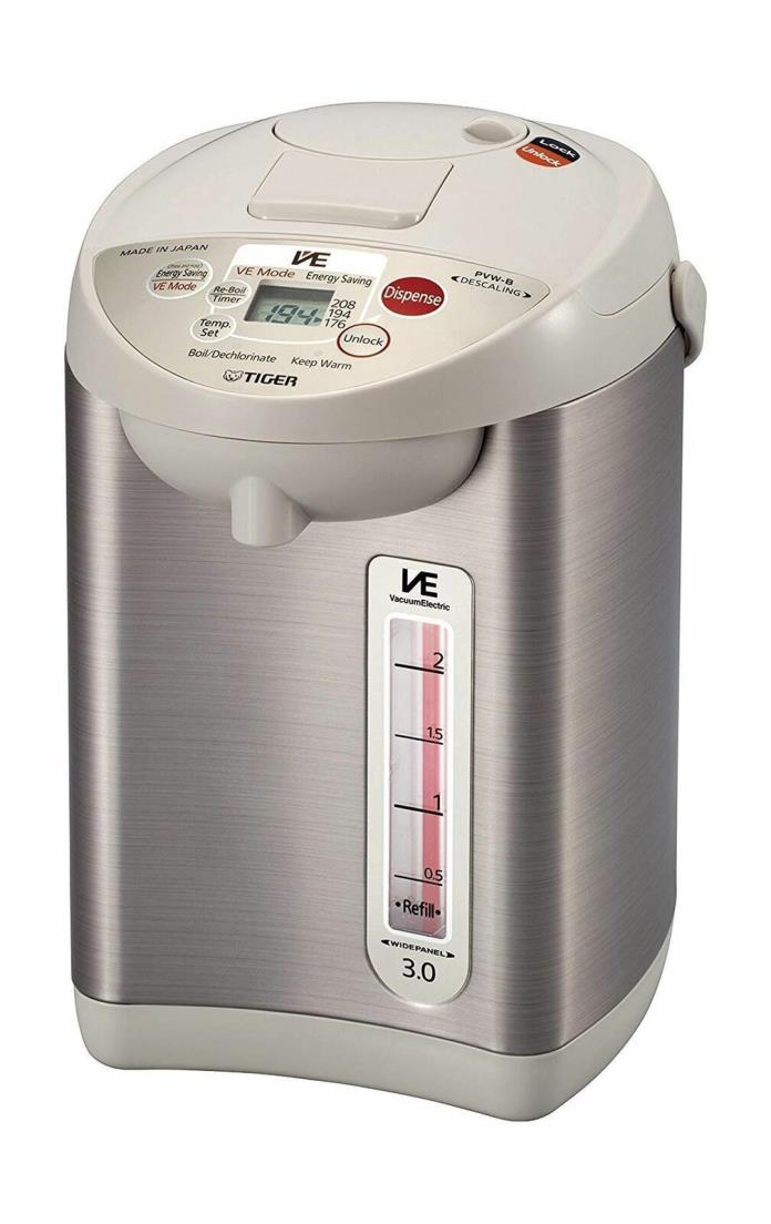 Tiger Corporation PVW-B30U Stainless Steel Vacuum Electric Water Boiler and W...