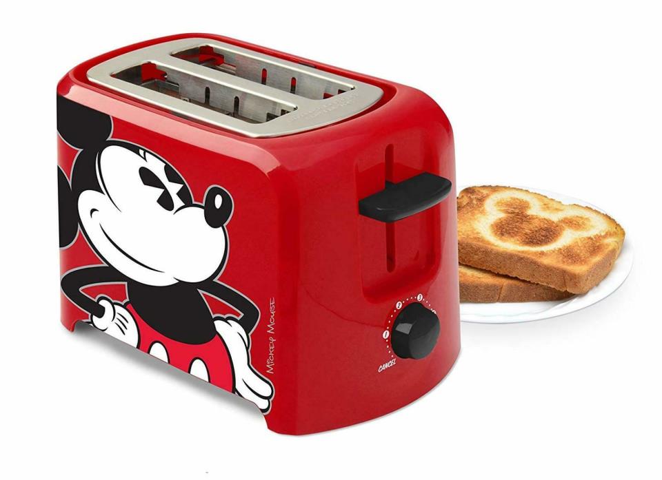 Disney DCM-21 Mickey Mouse 2 Slice Toaster, Red/Black