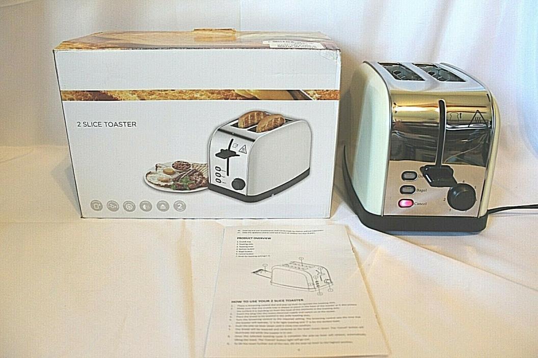 2-Slice Wide Slot Brushed Stainless Steel/Ivory Toaster With Crumb Tray 20% Off