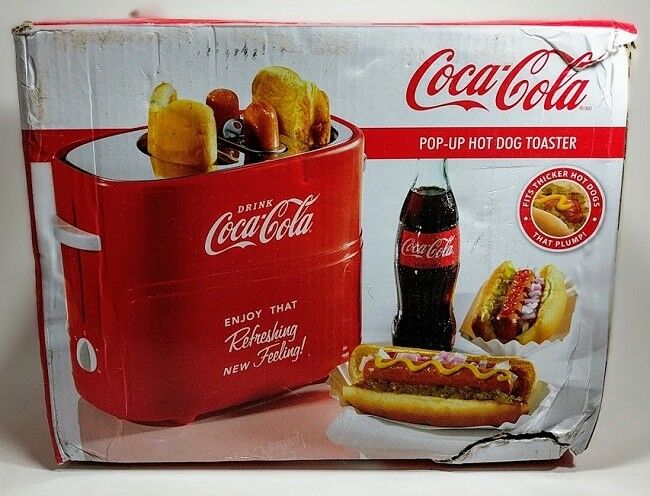 Coca-Cola Pop-Up Hot Dog Toaster Nostalgia Removable Hot Dog Cage Cooks Two Buns
