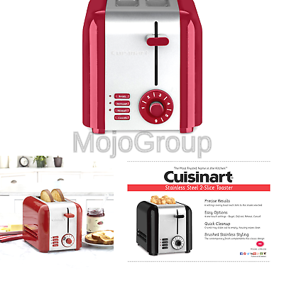 Cuisinart CPT-320 2-Slice Compact Toaster, Stainless Steel/Red