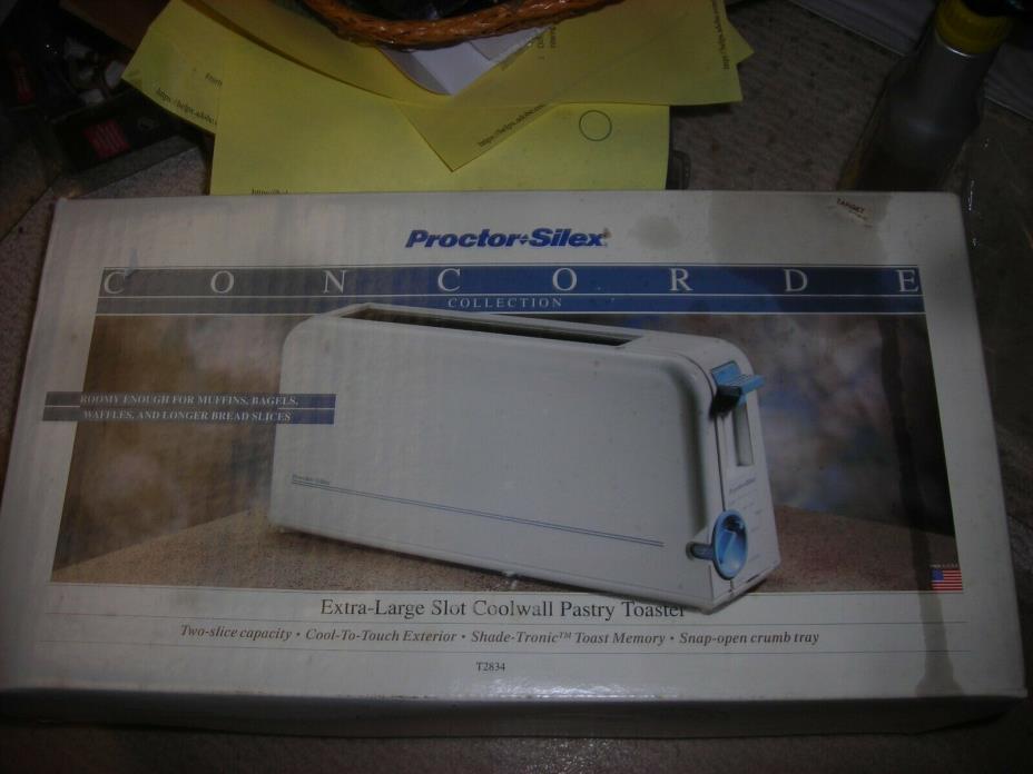 Proctor Silex Durable COOLWALL PASTRY White Toaster Model #T2834