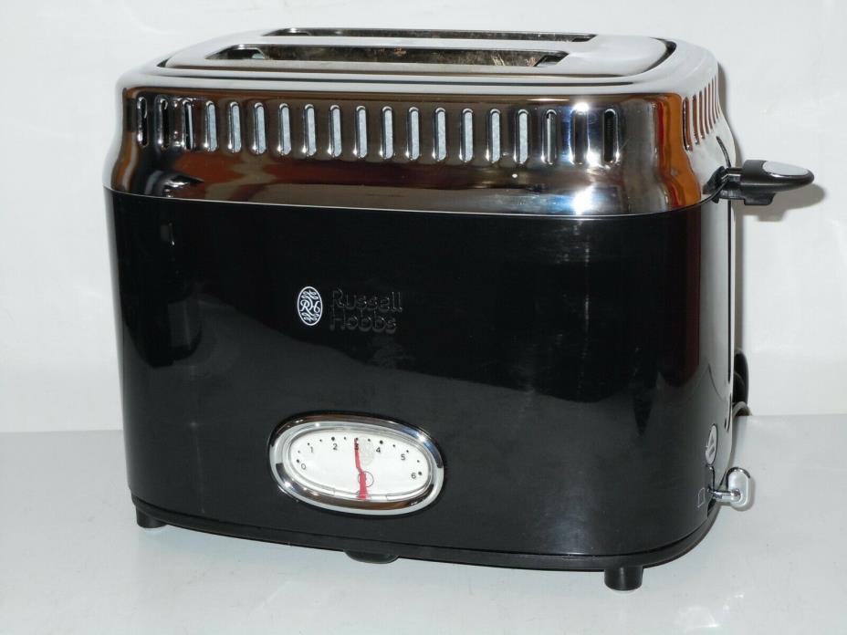 RUSSELL HOBBS 2 SLICE RETRO STYLE TOAST BLACK & STAINLESS STEEL TR9150BKR