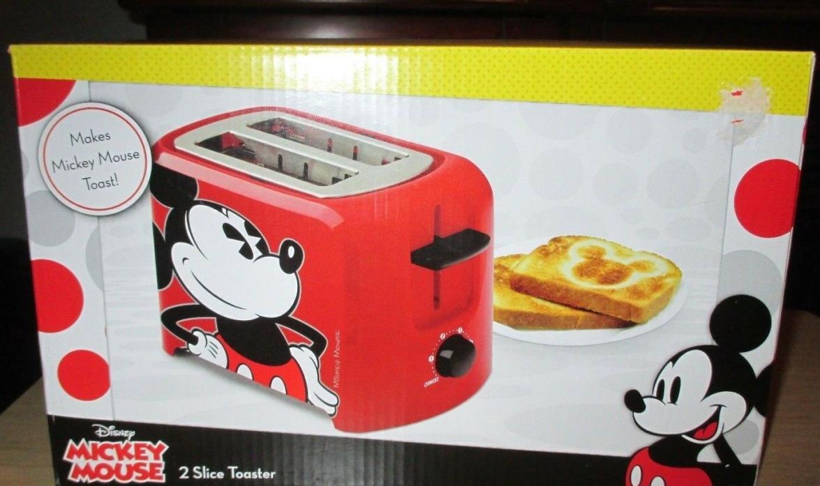 Disney Mickey Mouse Toaster Two Slices Mickey's Logo Imprinted  NEW IN BOX