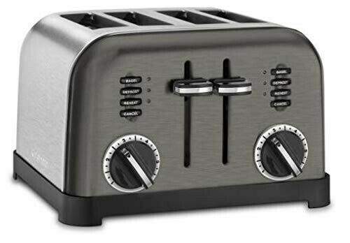Cuisinart CPT-180BKS 4-Slice Metal Classic Toaster, Black/Stainless - Free Ship
